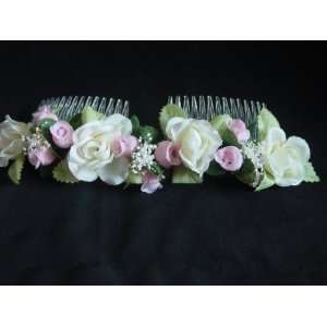  Bridal Headpiece Floral Hair Comb Tiara Barettes Monica 