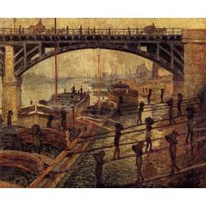  Claude Monet Coal Dockers  Art Reproduction Oil Painting 