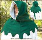 Green Woollen hood long liripipe costume cape medieval