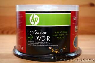 50 HP Lightscribe DVD R Blank DVD Discs 16X v.1.2 /LS 637668040644 