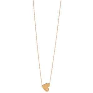   Jennifer Zeuner Jewelry Mini 1/2 Heart Necklace with Diamond: Jewelry