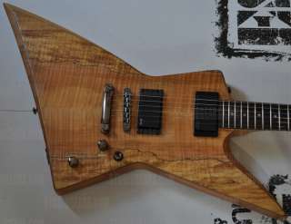   FX 401SM Spalted Maple Natural Stain Explorer Electric Guitar  