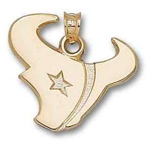    Houston Texans Solid 14K Gold Horn Logo 3/4 Pendant Jewelry
