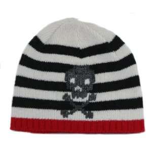   Skull Crossbones Black Striped Hat Winter Cold Cap 