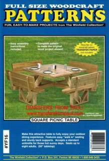 Square Picnic Table Woodcraft Woodworking Plan  