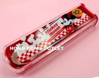 Mickey Mouse Stainless Steel Spoon Fork +Case Set B70  