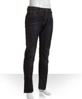   of Individuality dark blue cotton salvage denim Rocker skinny jeans