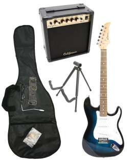 NEW BLUEBURST Electric Guitar+15w AMPLIFIER+ACC+ ELECTRIC Guitar STAND 