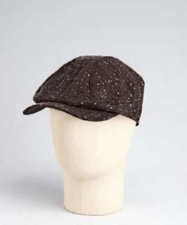 Grace Hats brown tweed 4 Part Wes cap  