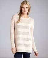 Hayden blush tonal stripe cotton hand knit sweater style# 316909302