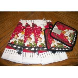  Chef Dish Towel and Matching Pot Holders
