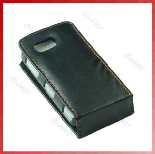 Leather Case Cover Flip Pouch For Nokia 5800 Black New  