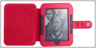 Nook 2 2nd Simple Touch Genuine Leather Cover Case Color RED 