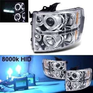   Silverado Halo LED Projector Headlights + Slim 8000k Hid: Automotive