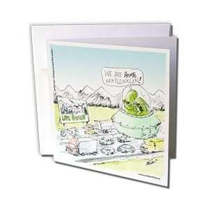Londons Times Gen. 2 Space Cartoons   Green Martians   Greeting Cards 