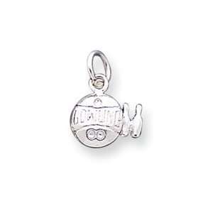  Sterling Silver Polished Bowling Ball Charm Jewelry