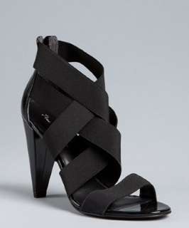 Pour la Victoire black banded Caitlin strappy sandals   up 
