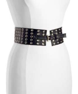 style #304005201 black grommet leather wide belt