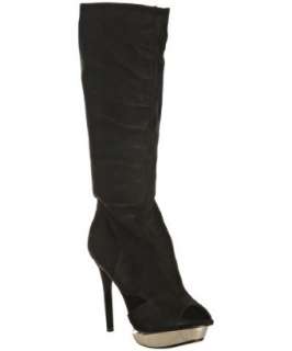 Velvet Angels black suede Delana cutout tall boots   up to 