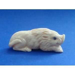 Mammoth Ivory Japanese Ojime Bead Netsuke 12 Zodiac Pig~*~
