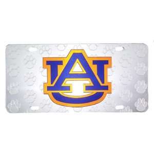    Auburn Tigers Silver Mascot Mirror License Plate