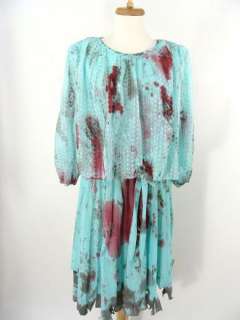 80s BLOODY DEAD GIRL SECRETARY Blue Dress ZOMBIE WALK Halloween 
