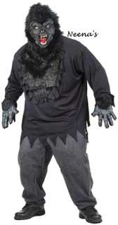 Gorilla Adult Plus Size Ape Costume Halloween  