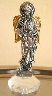 Gold Silver ITALY ARCHANGEL URIEL FIGURINE STATUE Righteous Warrior 3 