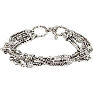  Multi Strand Wheat Bracelet in Sterling Silver Jewelry