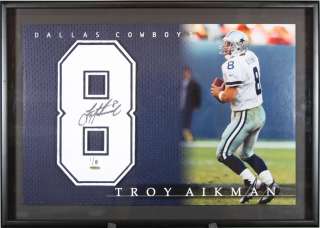 Troy Aikman UDA Autographed Framed Jersey Numbers Display #1/8 