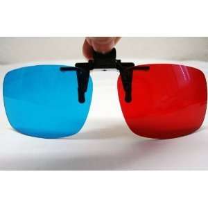    Clip on 3D Glasses in Red  Blue for Movie and Games