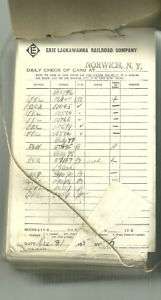 1965 Erie Lackawanna Railroad Yard Check Cards  