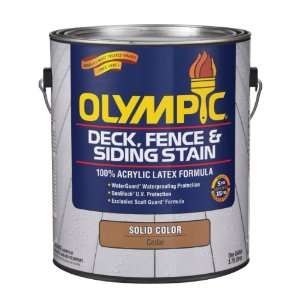  Olympic Solid Color Latex Stain in Cedar 53206A/01   4 