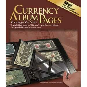   Currency Album Refill Pages Large Notes   By Whitman Toys & Games