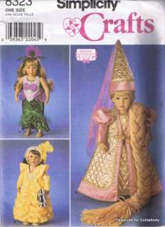 Simplicity 8323 Sewing Pattern Doll Clothes Mermaid 18  
