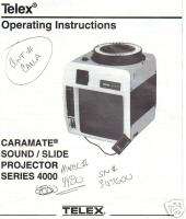 TELEX 4000 Caramate Sound/Slide Projector Instruction Manual on DVD 