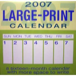  2007 Large Print Calendar DateWorks Books