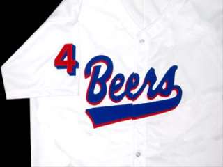 BASEketball BEERS MOVIE JERSEY BUTTON DOWN White NEW   ANY SIZE 
