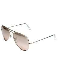 Ray Ban 0RB3025 Aviator Sunglasses,Gold Frame/Brown pink Silver Mirror 