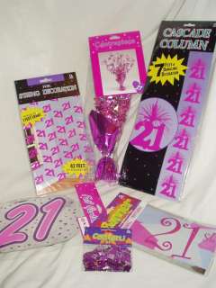 21st Birthday PINK PARTY PACK banners decorations etc  