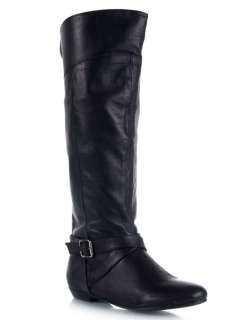NEW CHINESE LAUNDRY NEWBIE Women Knee High Leather Buckle Detail Boot 