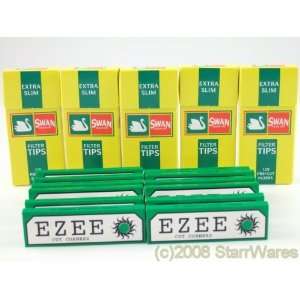  Ezee Green Rolling Papers and Swan Extra Slim Filter Tips 