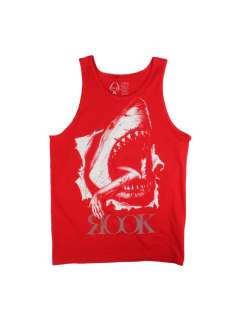 Rook Clothing Shark Bite V2 Graphic Tank Top   Red   NEW   FREE 