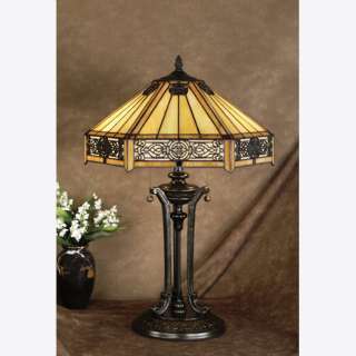   TF6669VB Vintage Bronze Stained Glass / Tiffany Table Lamp  