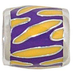 LSU 925 Silver Purple & Gold/Tiger LSU Teagan Bead 4 bracelets  