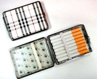 Stylish Pocket Metal 80mm Tobacco Cigarette Wallet Carrying Case 