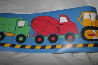KIDS WALL BORDER CEMEMT TRACTOR CONSTUCTION VEHICLES  