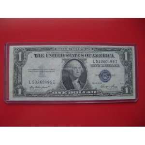 1935 E $1 Silver Certificate One Dollar Blue Seal Bill Note L 53260496 