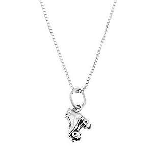   Silver Three Dimensional Small Single Roller Skate Necklace Jewelry