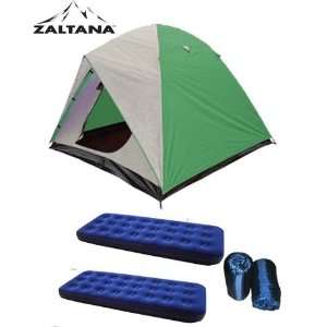  6 Person Tent, 2 of Single Size Air Mats, and 2 of 3lb Sleeping 